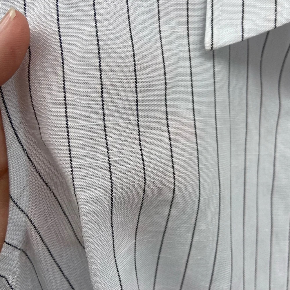 Club Monaco Pinstriped Linen Blend Sleeveless Romper Size 6 - Picture 6 of 8